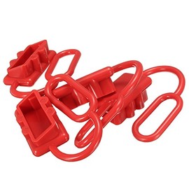 TuToy 4Pcs 50A Dc 12-24V Dust Cap Cover For Anderson Plug Cover Style Connectors Dust Cover Caps Red