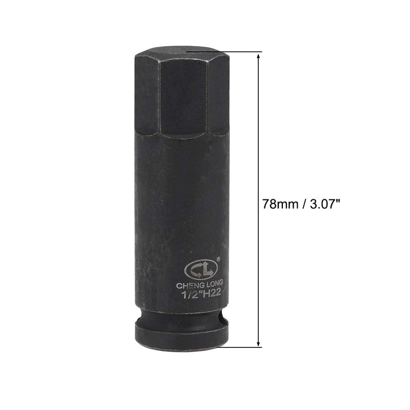 sourcing map 1/2" Drive x H22 (22mm) Impact Hex Bit