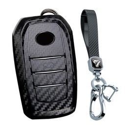 KUNIO Key Case Suitable for Toyota Yaris Cross Yaris Hybrid Rav4 Aygo CHR Prius Land Cruiser 200 Crown ABS Key Cover Protective Key Fob 3 Buttons A Black