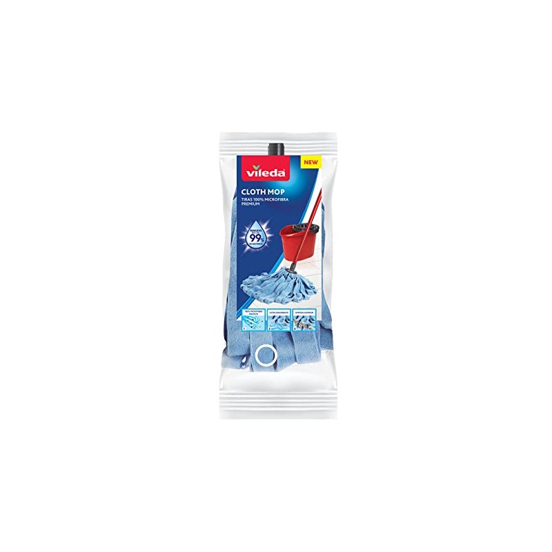 Vileda Repuesto de Cloth Mop, Trapeador Microfibra Premium para Limpieza
