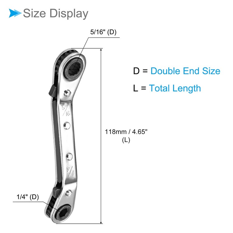 CoCud Double Offset Box End Reversible Ratchet Wrench SAE 1/4"