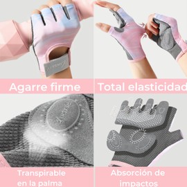 EDECOR Guantes Deportivos, Guantes de Gym con Muñequeras, Transpirables Antideslizantes para Hombre y Mujer con Toalla, para Entrenamiento y Fitness
