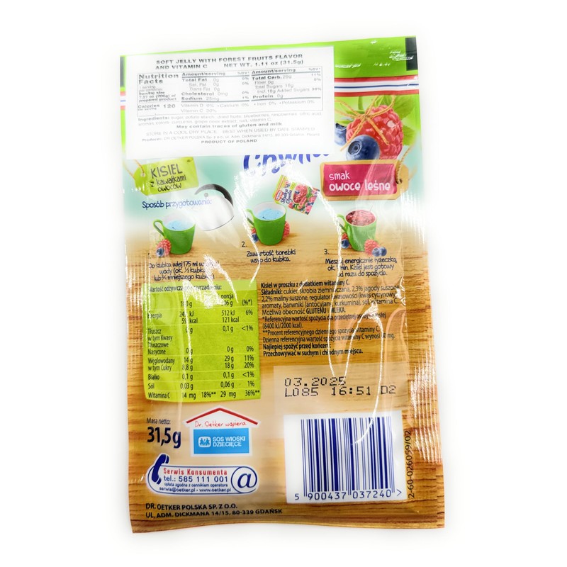 Dr Oetker Slodka Chwila Kisiel Forest Fruit 5-pack 5x31.5g/5x1.1oz Eastern