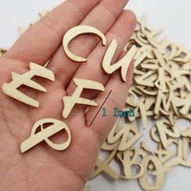168 Pieces Unfinished Wooden Letters Numbers and Symbol Sets, 1 Inch Multiple Styles Small Wood Chips for DIY Painting Arts Home Wall Education Decorations