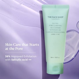 The Face Shop Tea Tree - Limpiador Facial Coreano| Gel Clarificador de Poros Anti-Acné | Con AHA, BHA, Pha y Extracto de Árbol de Té para Control de S