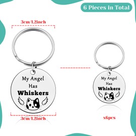 6Pcs Loss of Pet Memorial Gift Pet Sympathy Gift for Cat Inspirational Keyring Gift In Memory of Cat Gift Condolences Keyring Gift Grief Keyring Gift Cat Funeral Gift for Friend Encouragement Gift