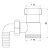 Drain Waste Trap Pipe Extension Connector 1 1/2" BSP with