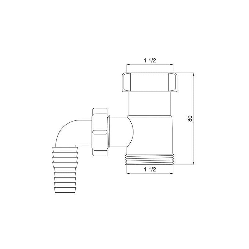 Drain Waste Trap Pipe Extension Connector 1 1/2" BSP with
