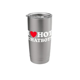 I Love Hot Chat Bot AI Robot Synthetic Replica Companion Fan Stainless Steel Insulated Tumbler