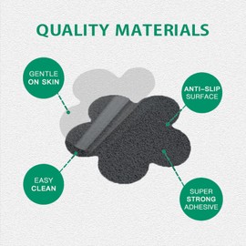 SlipStopper Non Slip Bathtub Stickers 28 PCS Adhesive Anti Slip Shower Stickers for Bath Tub Bathroom Stairs Flower-Stickers, Grey