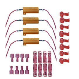 MiHaruTsu 24V Resistor, 24V Resistor, For 24V, Resistor, 50W, Hifra Prevention, 27Ω, For Trucks, Bus, Turn Signals, High Fla Protection, Marker Lamp, T-Shaped Electro Tap