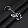 cooltime Animal Lover Stainless Steel Geometric Cut Out Keyring, silver