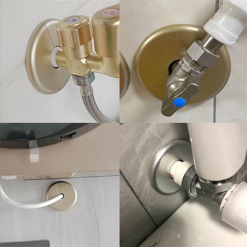 2 Pcs Wall Split Flange Self-Adhesive tape Round Escutcheon Various