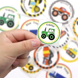 Truck Stickers for Kids 500PCS Perforated Roll Construction Sticker Car Home Family Birthday Party