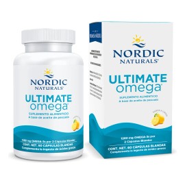 Nordic Naturals Suplemento Ultimate Omega, 1280 mg de Omega, 60cap Sabor Limón para 1 mes