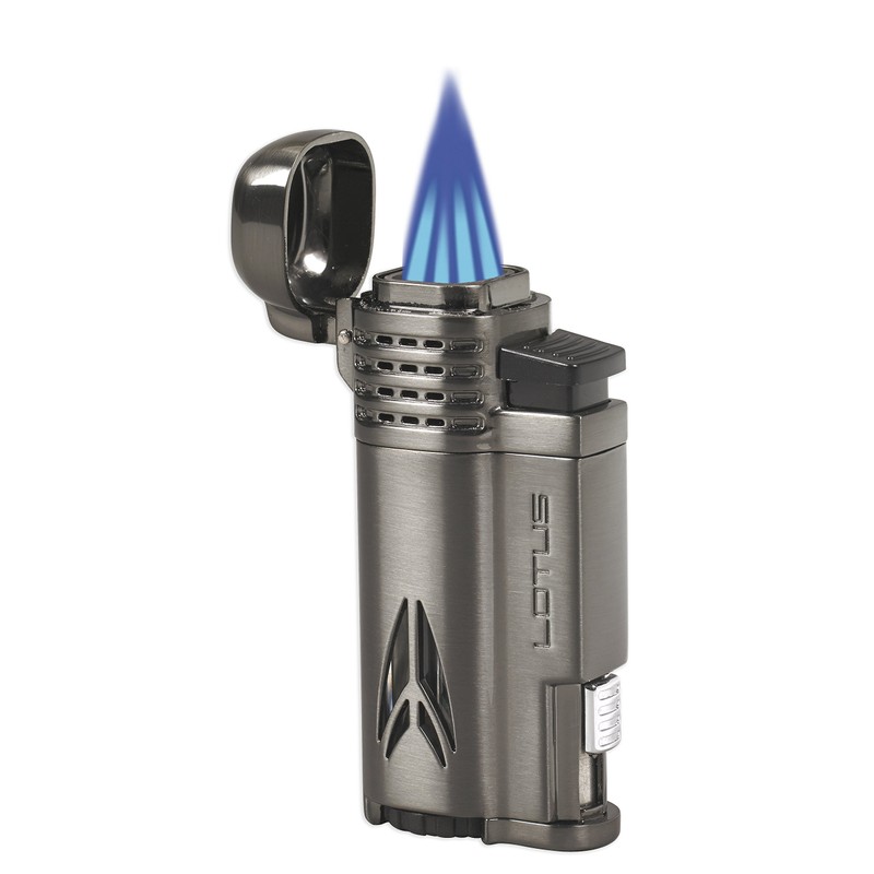 Lotus Defiant Cigar Lighter with Quad Pinpoint Torch Flames, Single