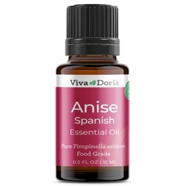 Viva Doria 100% Pure Anise Essential Oil, Undiluted, Food Grade, Spanish Anise Oil 15 mL (0.5 Fluid Ounce)