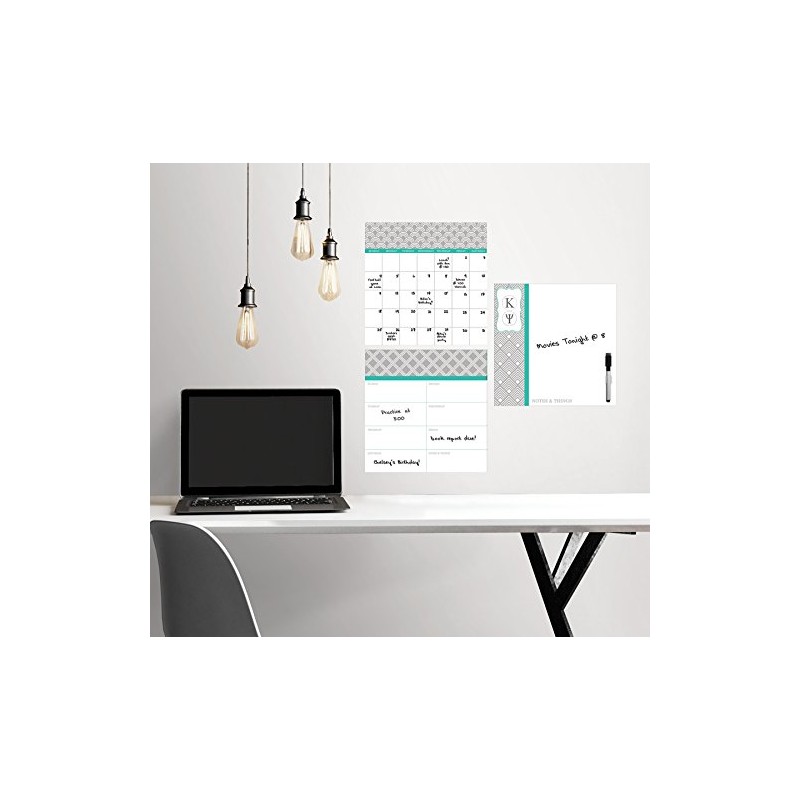 WallPops Pimlico Dry Erase Combo Wall Decal with Monogram, Multi-Colour