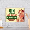 Shawprint GIN drinkers are sassy RETRO METAL TIN WALL PLAQUE
