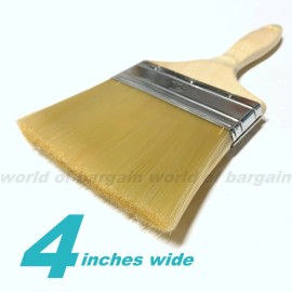 Kingman 4" Wide Paint Brush Nylon Bristles for House Wall Ceiling Trim Latex Acrylic Oil