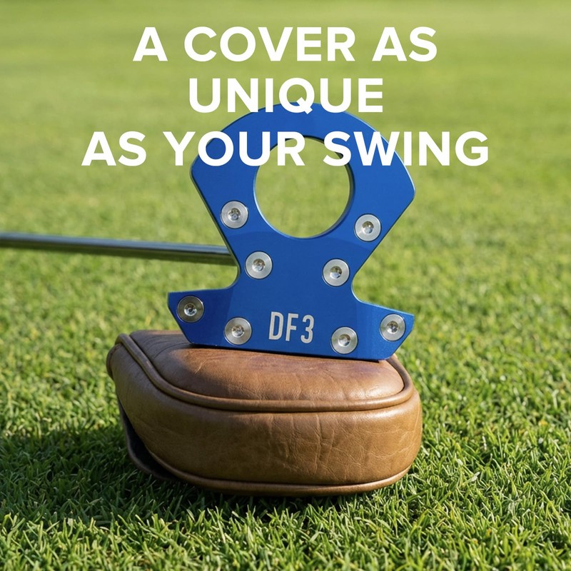 Golf Mallet Putter Cover Headcover, Magnetic Closure Premium Leather Birdie