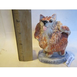 Puddin' - Vintage 2002 WhimsiClay Papillon Dog Sculpture & 2 free dog pins AND 2 free pins! One-of-a-kind unique doggie and entirely adorable