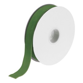 MECCANIXITY Velvet Ribbon 3/4 Inch x 10 Yard Single Face Spool Silky Velvet Fabric for Bouquets DIY Crafts Gift Wrapping Wedding Party Green