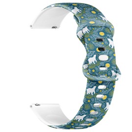 Compatible with Garmin Forerunner 245/245 Music, Forerunner 645/645 Music, Forerunner 55, 20 mm Replacement Sport Watch Band (Polar Bears) Silicone Soft Strap Bracelet