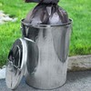 Plexon Outdoor Metal Trash Can with Lid, Galvanized Steel Outside