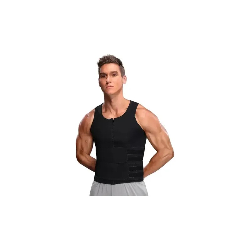 Faja Deportiva Gym Quema Grasa Corrector De Postura Negro Xxl