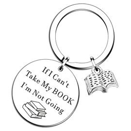 Fengshengli Keyring Reading Book Club Keychain Stainless Steel Books Keyring Gifts for Book Lover Reader Writers Students Birthday Christmas