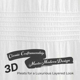Seasonwood White Shower Curtain Farmhouse Shower Curtain Rustic Striped Cotton Blend Fabric Shower Curtains Heavy Weighted Bathroom Decor, 72 x 72