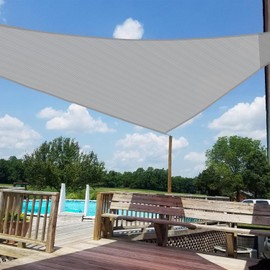 Windscreen4less 7' x 7' x 7' Triangle Sun Shade Sail - Light Grey Durable UV Shelter Canopy for Patio Outdoor Backyard with Free 3 Pad Eyes - Custom Size