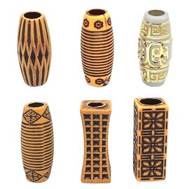 60pcs Mixed Dreadlocks Womans Rings Braid Beads,Plastic African Jewelry Dreadlocks Beads,for Braids Twists DIY (LQ607-1/LQ607-2/LQ607-3/LQ607-4/LQ607-5/LQ607-6)