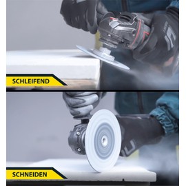 STREND PRO Diamond Disc 125 mm for Tiles/Ceramic/Glass/Granite/Mramor - Use Both Sides - Premium Flex Diamond Cutting Disc for Angle Grinder M14 - Tile Grinding, Separating, Milling