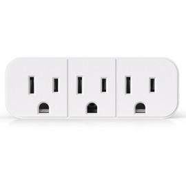 ELEGRP Triple Outlet Extender, 3-Prong Grounded Wall Tab, Multiple Outlet Extender Adapter Plug with 3 Electrical Outlets for Travel Home Hotel Office, ETL Listed, 1 Pack, White
