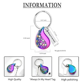 Cremation Jewelry Teardrop Urn Keychain for Ashes Tree of Life Urn Ashes Cremation Memorial Keepsake Keychain