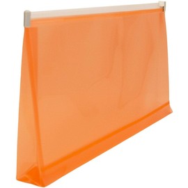 JAM PAPER Plastic Envelopes with Zip Closure - #10 Booklet Wallet - 5 x 10 - Orange - 3/pack