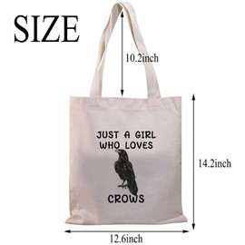 BDPWSS Crow Lover Gift Raven Crow Gift Bird Lover Gift Just a Who Loves Crows Black Crow Tote Bag (Just loves crows TG)