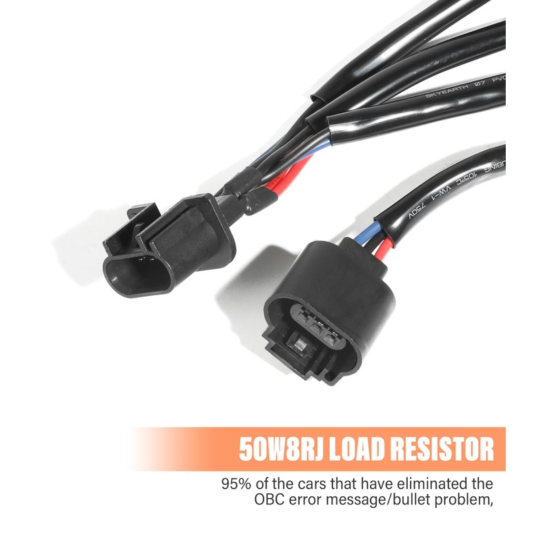 RACOONA 50W 6 Ohm Headlight Bulb Relay Harness Adapter Anti
