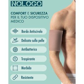 NOLOGO Picc Arm Covers for Women and Men 2 Pieces – Breathable and Antibacterial Microfibre Compression Arm Sleeve for IV Catheter, Tattoo Covers – Made in Italy, Natural 2 pcs, 0