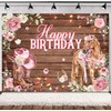 SVBright Cowgirl Birthday Backdrop for Women， Western Horse Barn Door，Pink