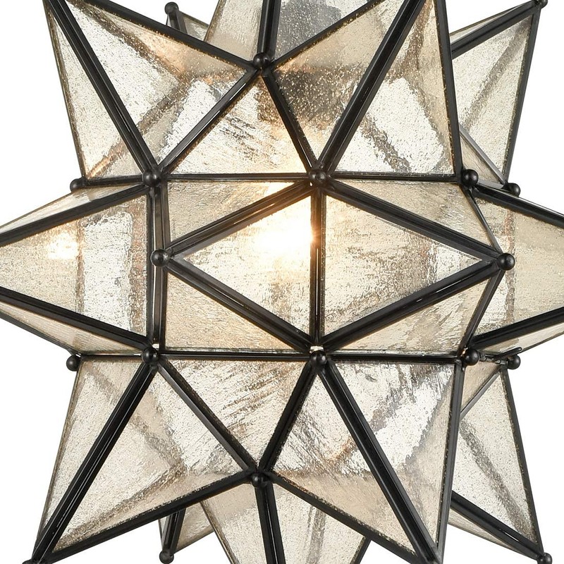 DIRYZON EUL Moravian Star Pendant Light 16 inch Seeded Glass