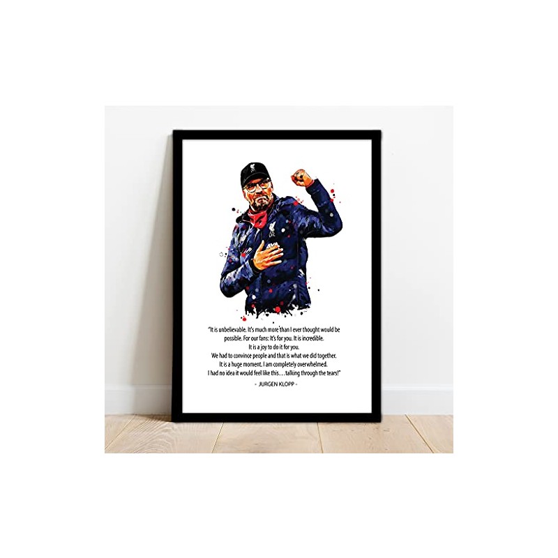LIVERPOOL - JURGEN KLOPP QUOTE - FRAMED ILLUSTRATION PRINT POSTER