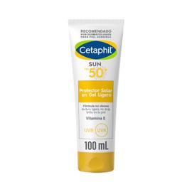 CETAPHIL Sun FPS 50+ Protector Solar en Gel Ligero 1 pz 100 ml Alta Protección Contra Radiación UVB, UVA, IR Recomendada por Dermatólogos para Piel Sensible
