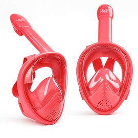 ROFFT Kids Snorkel Mask Full Face, Snorkeling Set with Camera Mount, Foldable 180 Degree Panoramic View Snorkeling Gear Anti-Fog Anti-Leak, Ear Plug