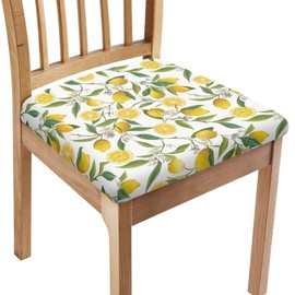 Pzuqiu Lemons Square Chair Cushion Cover for Dining Office Wear Resistant Chair Seat Slipcover Home Chair Essentials Comfy Soft Upholstered Chair Seat Covers