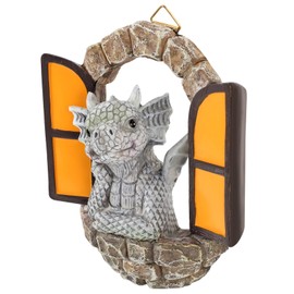 GANAZONO Garden Statues Outdoor Meditated Dragon Ornament Resin Craftwork for Home and Garden