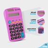 Calculator Purple, Basic Small Solar and Battery Operated, Large Display