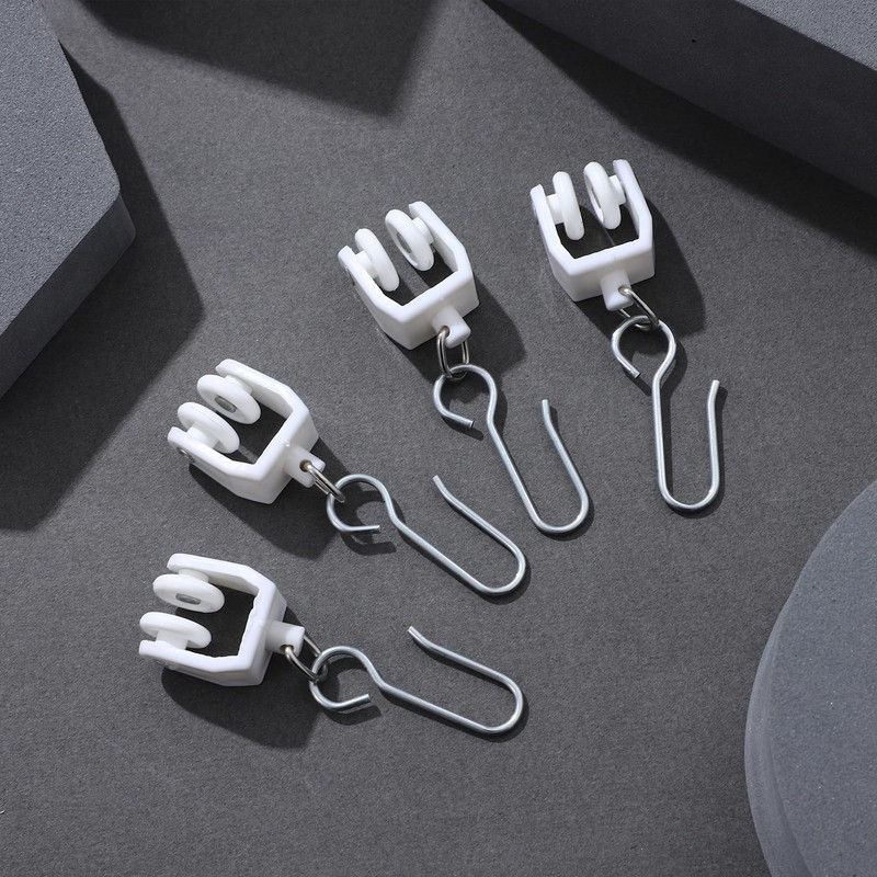 Beatifufu 30 Pcs Accessories Curtain Track Glider Wheeled Carriers Drapery
